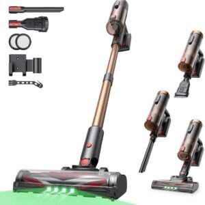 Proscenic P11 Ultra+ Cordless Vacuum Cleaner, 50 KPa 50 Mins 500 W Powerful Cordless Vacuum Cleaner, Anti-Tangle Brush, Lightweight Telescopic Vacuum Cleaner for Carpets, Animal Hair, Hard Floor and