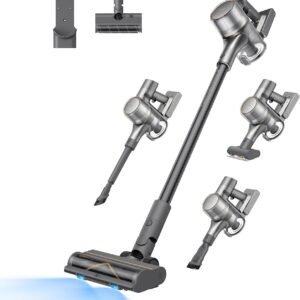 dreame R20 Aspirateur Balai sans Fil, 22 000PA / 190AW, Autonomie 90min, Détection de saleté, Affichage LED, Lumières Bleues,Design Anti-emmêlement, Nettoyage de Maison,Poils et Tapis