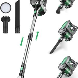 Vactidy Aspirateur sans fil, aspirateur sans fil avec batterie amovible, puissance d'aspiration 20 KPa pour sols en bois dur, jusqu'à 30 minutes d'autonomie
