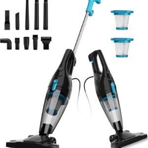 Aspirateur Balai avec Fil, Aspirateur Balai Filaire Puissant, 2 en 1 Aspirateur à Main avec 6m Long Câble, 16000Pa Aspirateur Balai et électriques sans Sac Vertical Léger pour Poils d'animaux