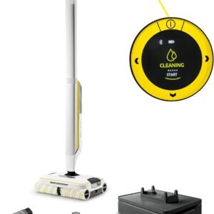 Kärcher Nettoyeur de Sols Durs Intelligent FC 8 Smart Signature Line, Sans Fil, Connecté, Silencieux, 4 Rouleaux Microfibres, Batterie : env. 60 min, Surface Nettoyée par Charge : env. 230 m²
