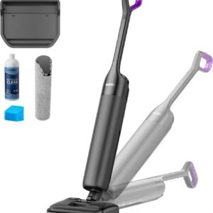 EUREKA FloorShine 460 Aspirateur Laveur Inclinaison à Plat 180° Hauteur 11,5 cm, Nettoyage Bords, Auto Séchage, 30 min Autonomie, Aspirateur Laveur Eau et Poussière, Grands Réservoirs, Anti-Emmêlement