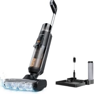 Hearten Aspirateur Laveur,Balai Aspirateur Laveur Smart 3 en 1 – Aspirateur avec Fonction Lavage, Auto-Nettoyant, Anti-Emmêlement, Écran LED, 0,7 mm, Auto-réglage, pour Sols et Poils d’Animaux