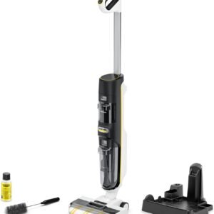 Kärcher Aspirateur-Laveur FCV 4, 4 Modes de Nettoyage, autonomie de la Batterie : env. 45 Min, Surface Couverte par Charge : env. 200 m², Blanc