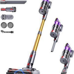 Aspirateur Balai sans Fil 680W/55KPA 75 Minutes Autonomie, Aspirateur sans Fil Puissant avec Écran Intelligent aspirateur Balai Puissant pour Les Poils d'animaux/Tapis/Sols Durs, 2026 Dernier Modèle