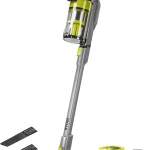 RYOBI - Aspirateur Balai 18V - 30 AW - 820 L/Min - 600 ML - Se maintient Droit - 1 Batterie Lithium+ 2,0 Ah - Chargeur 2,0 A - Livré avec 1 Brosse motorisée, 1 tête de 24 cm, 1 suceur Plat