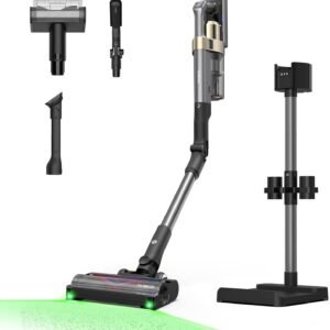 Tineco Pure One A90S Aspirateur Balai sans Fil, 270AW d’Aspiration, 105 Min d'autonomie, Brosse 3DSense Master, Lumière LED Verte à 150°, Pliable à 180°, Adapté aux Poils d'animaux/Tapis/Sols Durs
