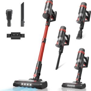 Aspirateur Balai sans Fil Puissant, 50KPA/70 Mins Aspirateur Balai sans Fil avec Écran tactile LED, Détection Auto de Poussière, Anti-Enchevêtrement, Aspirateur pour Tapis Sols Durs et Poils d'animaux