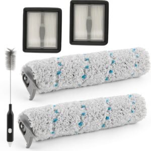 RongZy pour Bissell CrossWave X7 Plus Rouleau de Brosse de Rechange pour CrossWave X7 Pro Pet 2955N/3479N Accessoires Aspirateur, avec 2 Brosse à Rouleau,2 Filtre HEPA, 1Brosse pour Réservoir d'eau
