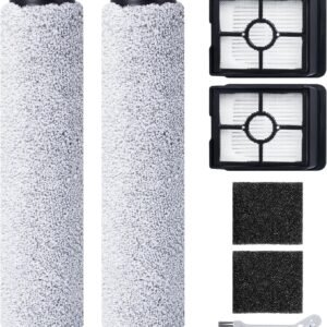 Rouleau de brosse de rechange et filtre HEPA pour BISSELL CrossWave HF3 Aspirateur Balai Laveur Sans Fil (3598N), 2 rouleaux de brosse + 2 filtres HEPA + 2 éponges filtrantes + 1 brosse de nettoyage
