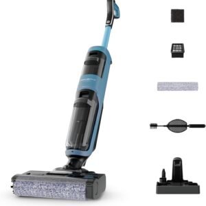 Rowenta X-Clean2, Aspirateur Laveur sans Fil, Nettoyage 2-en-1, Modes ECO/Max, Léger, Nettoyage Le Long des Murs, Auto-Nettoyage, GZ2271E0, Bleu