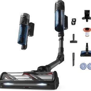 Rowenta X-Force Flex 12.60 Neo Aspirateur balai Laveur sans fil, Aspire et Lave, Puissance 150AW, Autonomie 60min, Fabriqué en France RH9LC0WO, Bleu & Gris
