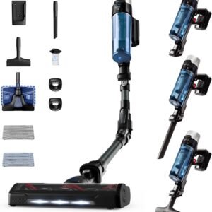 Rowenta X-Force Flex 9.60 Aqua Aspirateur balai Laveur sans fil, Aspire et Lave Simultanément, Puissant 100AW, Ultra Léger, Autonomie 45min RH20C2WO