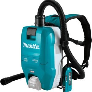 Makita VC009GZ01 Aspirateur à Dos sans Fil 40 V Max. avec AWS (sans Batterie, sans Chargeur) Pétrole/Noir
