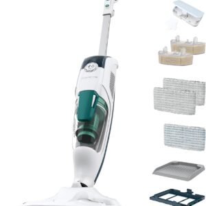 Rowenta Nettoyeur vapeur 2-en-1, Aspire et lave simultanément, Elimine 99,9 des bactéries, Pour tous les sols, Sans détergent, Diffuseur d’huiles essentielles, Clean et Steam Revolution RY7757WH