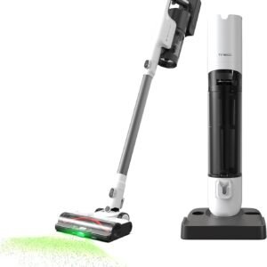 Tineco Pure One Station 5 Plus Aspirateur sans-Fil Intelligent avec Base Automatique à Poussière de 2,5L, Auto-Nettoyage Complet, Aspiration de 175W, Technologie ZeroTangle, Capteur Intelligent iLoop
