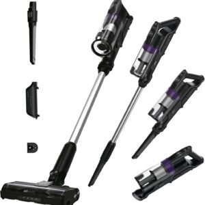 Hoover HF1 Plus Aspirateur Balai sans Fil Puissant Léger,165W, Brosse Anti-emmêlement, Multi-sols Eclairage LED, Mode Turbo, Vidage 1 clic, Batterie Amovible, Position Parking HF1PZ10H