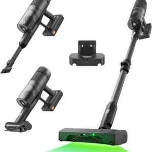 roborock H60 Ultra Aspirateur Balai sans Fil, 210AW, 90 Min d’Autonomie, Tube Pliable à 180°, Lumière Verte à 140°, Filtration 99,95%, Brosse Anti-Emmêlement pour Tapis, Sols Durs et Poils d’Animaux