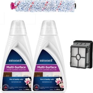 BISSELL Kit d'Accessoires Originaux pour CrossWave, Solution de Nettoyage Multisurface 2 x 1 Litre, Brosse Multifonction, Filtre, Compatible avec Les Modèles CrossWave Pet Pro et Cordless, 2815