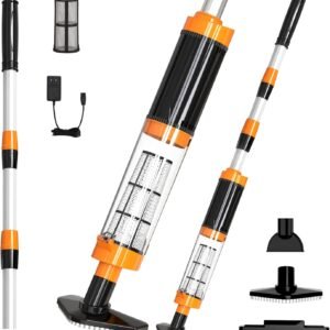 3 en 1 Aspirateur de Piscine sans Fil, Nettoyeur Électrique à Batterie Rechargeable, Aspirateur à Main pour Piscine, Jacuzzi, Spa, 90 Minutes d'Autonomie, Orange