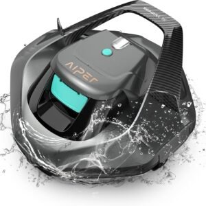 AIPER Robot de Piscine, Aspirateur de Piscine avec 90 Minutes de Fonctionnement, Nettoyeur de Piscine avec Double Moteur D'entraînement, sans Fil, Idéal pour Les Piscines de Moins de 80 Mètres Carrés