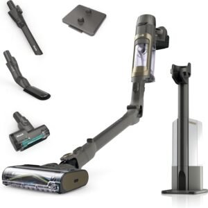 Shark PowerDetect Clean et Empty aspirateur sans fil, PowerFins, Reverse Clean, station 2L, Anti-Hair Wrap Plus, 70 min, léger, poils d’animaux et multi-surfaces, Gris IP3225EUT