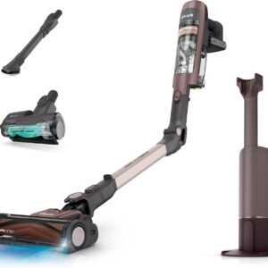 Shark PowerDetect Speed Collection Luxe Clean & Empty, Aspirateur Balai sans Fil Haut de Gamme, Filtre HEPA Anti-allergènes, 60 Min d’autonomie, Base de Chargement Auto-vidante, 2 Embouts IA3246FRTBR