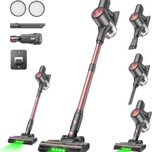 Vexilar V10 Pro Aspirateur Balai sans Fil, 450W/45Kpa/50 Mins Aspirateur sans Fil Puissant, Brosse Anti-Emmêlement,télescopique Léger Aspirateur Balai pour Tapis,Poils Animaux, Sol Dur et Voiture