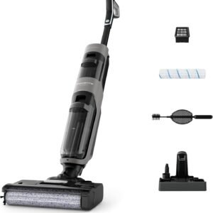 Rowenta X-Clean 4 Aspirateur Balai Laveur sans Fil, Aspiration et Lavage Puissant, Intelligent, Autonomie 50min, Autonettoyage GZ5036WO, Gris