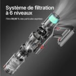 Aspirateur Balai V1 Pro Sans Fil 580W : 55Kpa d’Aspiration, 75 Min d’Autonomie et Moteur 100 000 TR/Min Ultra-Puissant