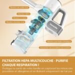 Aspirateur Balai Sans Fil VersLife : Aspiration 30KPa et 30 Mins d&rsquo;Autonomie