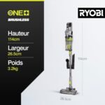 Aspirateur balai sans fil RYOBI RSVS18BL Brushless pour maison et atelier