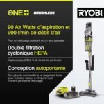 Aspirateur balai sans fil RYOBI RSVS18BL Brushless pour maison et atelier